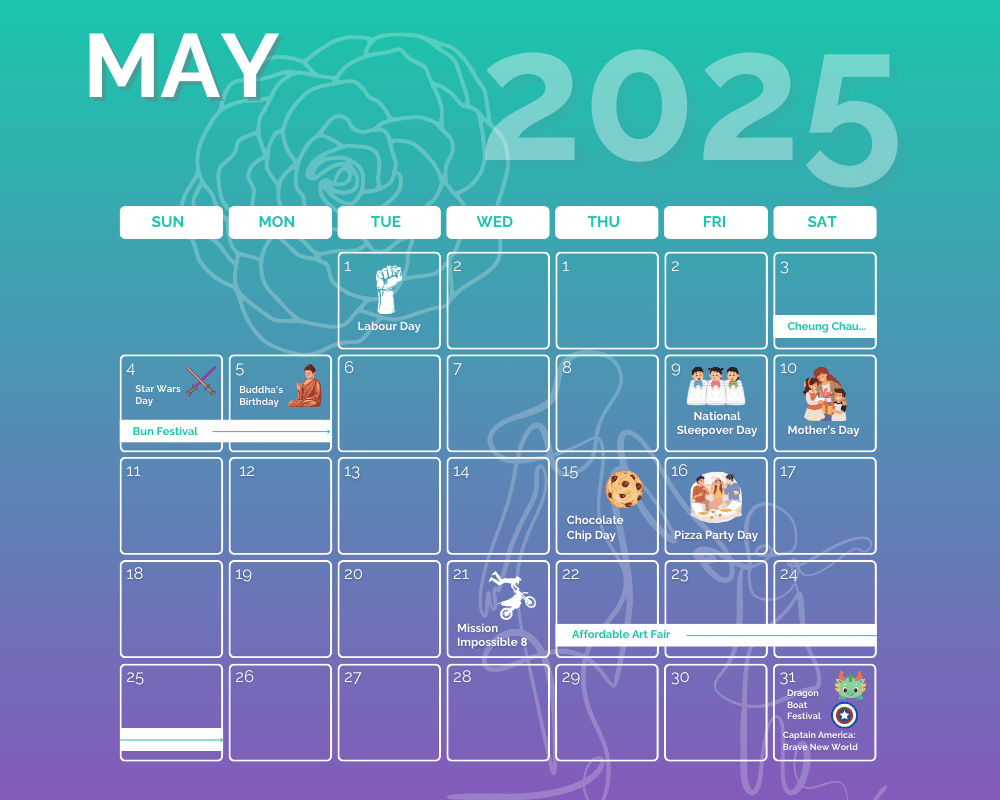 Marketing calendar for May 2025